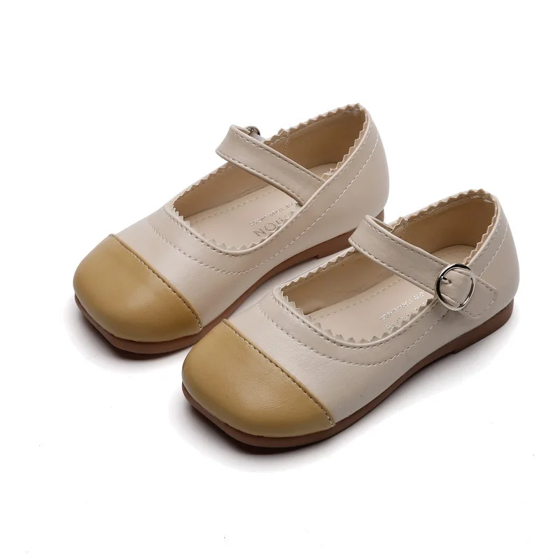 

Кожаные туфли для девочек, детская модная обувь на плоской подошве, с мягкой подошвой в горошек, туфли для принцесс, подходящие цвета, осень