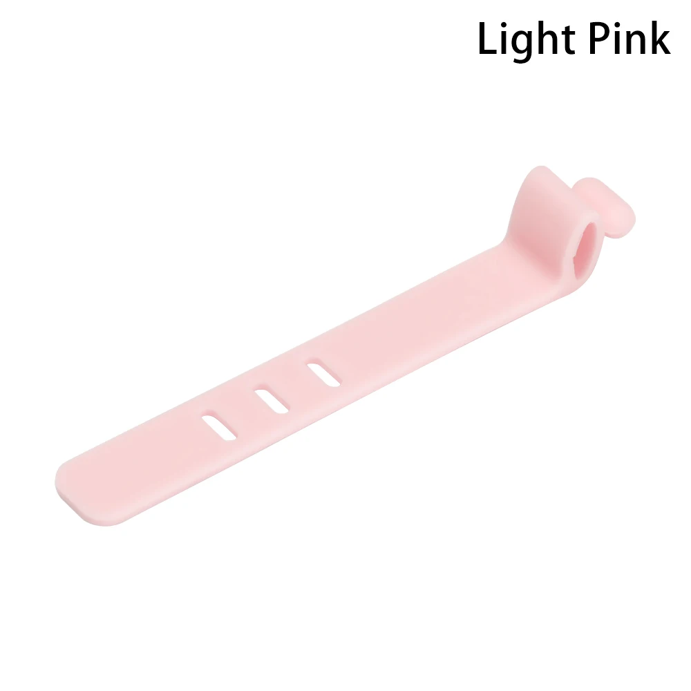 light pink 10 шт. силиконовые наушники устройства для сматывания шнуров мягкие USB провода Кабельные стяжки держатель для хранения Органайзер зажимы для гарнитуры - Цвет: light pink