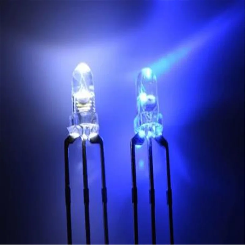

Through Hole Water Clear Bicolor Biocolor 3mm Blue/White LED Diode Light Beads ROHS Common Anode/Cathode