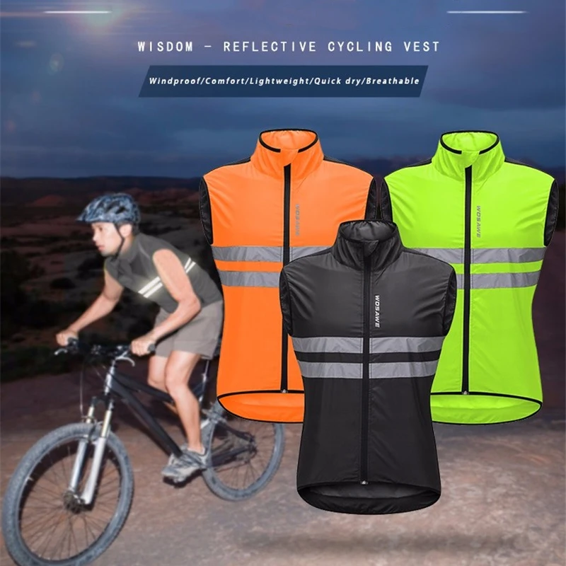 

Велосипедный жилет, светоотражающий защитный жилет без рукавов, ветрозащитный жилет для бега, велосипедная одежда для велоспорта, куртка, п...
