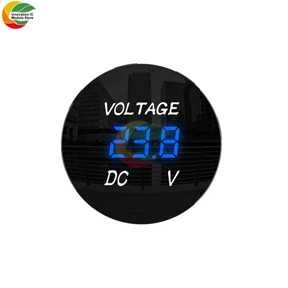 Цифровой светодиодный вольтметр постоянного тока 12 В водонепроницаемый с