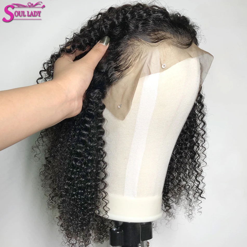SoulLady короткие человеческие волосы вьющиеся передние парики малайзийские Remy