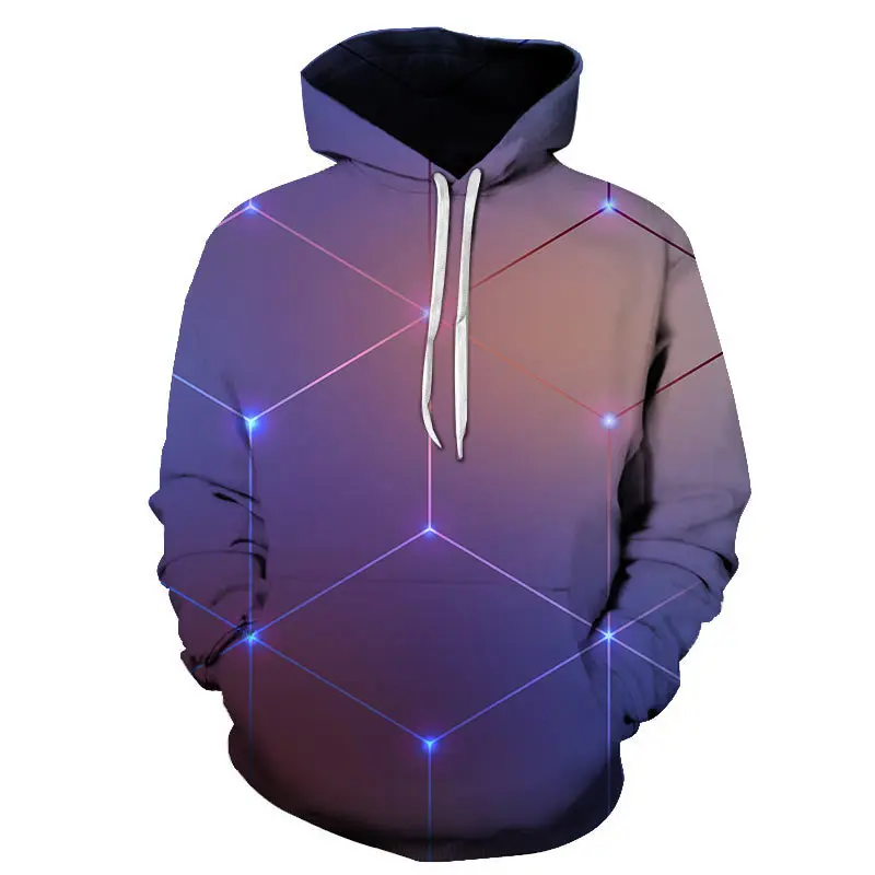 

2021 New Men's Autumn and Winter 3D Printing Hoodie Fashion Geometric Pattern Top Casual Outdoor Sports Warm Hoodie