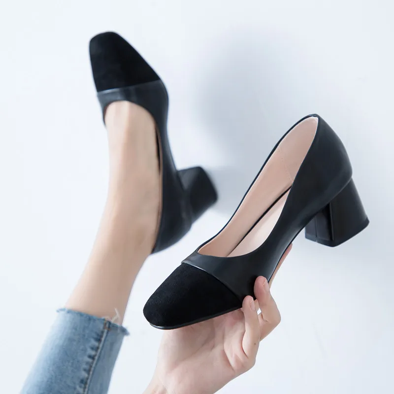 YQBTDL 2020 летние лаконичные офисные классические туфли женские черные бежевые на