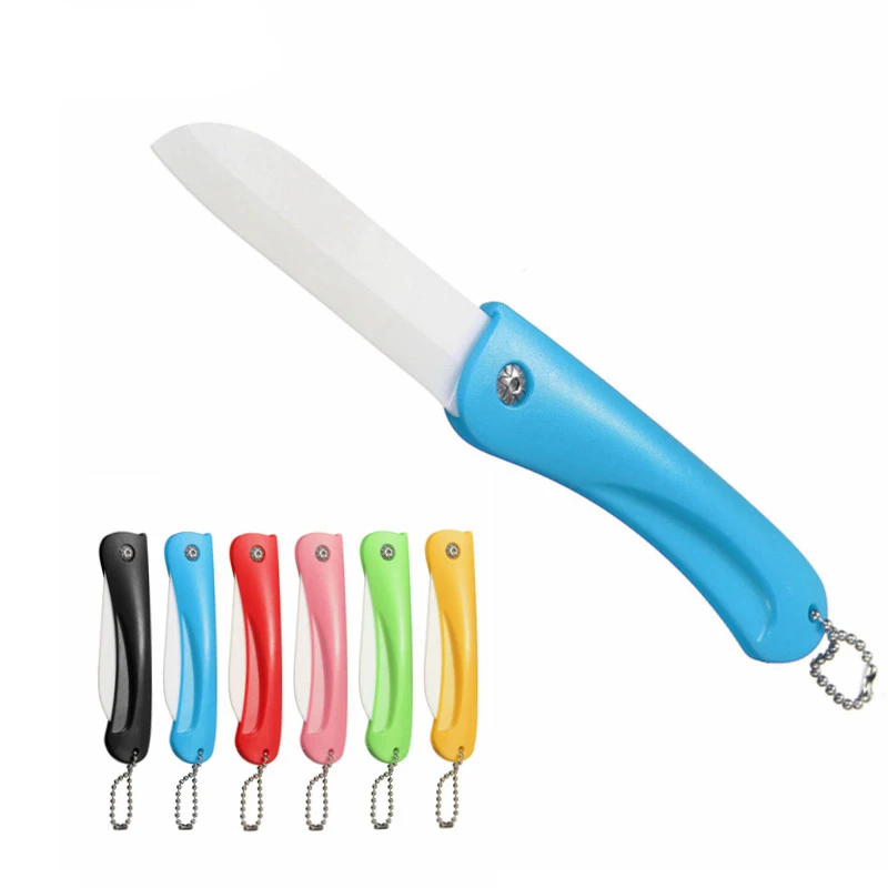 Многоцветный керамический складной нож для фруктов овощей портативный кухонный