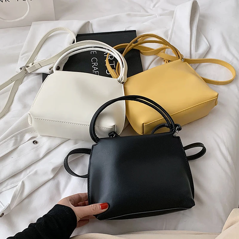 

Simple Women Handbag PU Leather New Fashion Female Shoulder Crossbody Bag Yellow Designer Lady 2021 High Quality Bag All-Match
