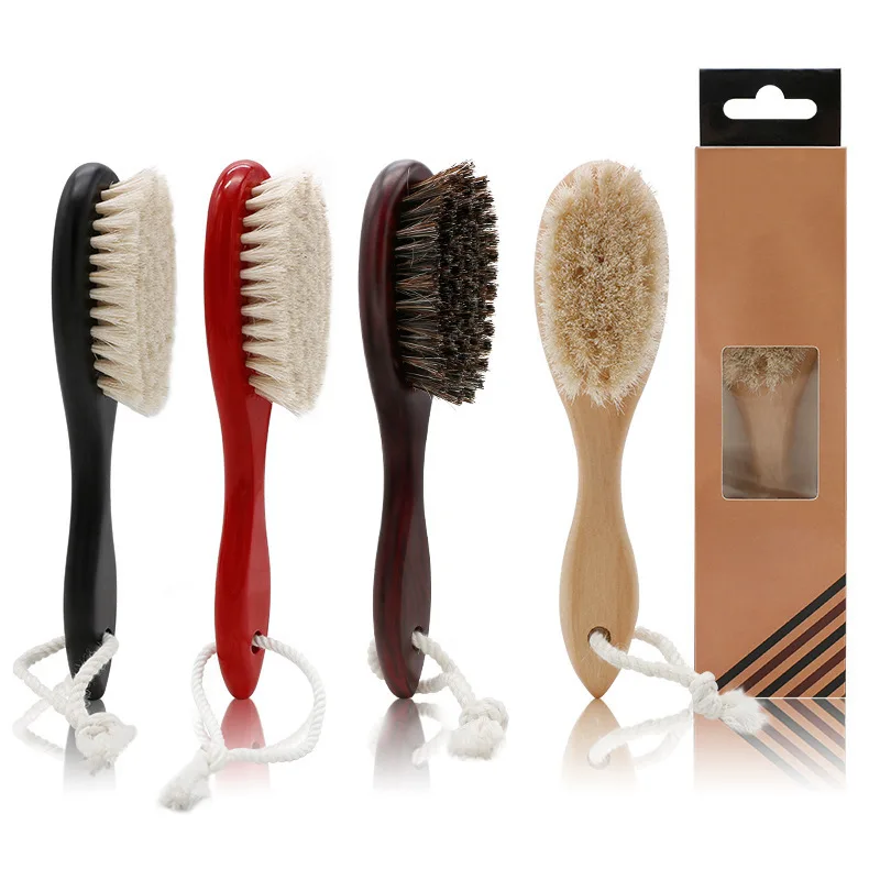 

Men's Beard Brush Facial Hair Brush Care Beard Shaving Oil Hair Styling Comb Natural Horse Hair Shaving Comb Barber Tools