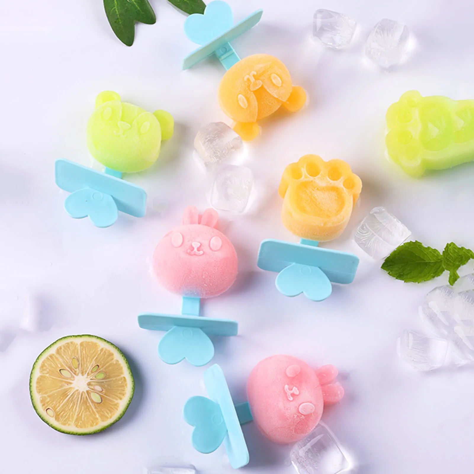 

6 Cell Silicone Ice Cream Mold DIY Homemade Popsicle Molds Chidren Cute Cartoon Ice Cube Ice Lolly Tray Food Safe Popsicle Maker