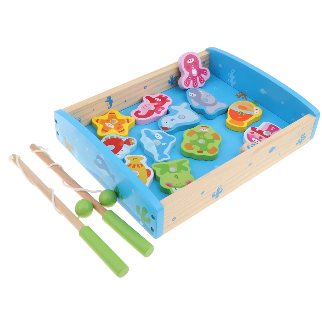 

Wooden Children Numbers Fishing Game Toy Kids Toy Fine Motor Skills