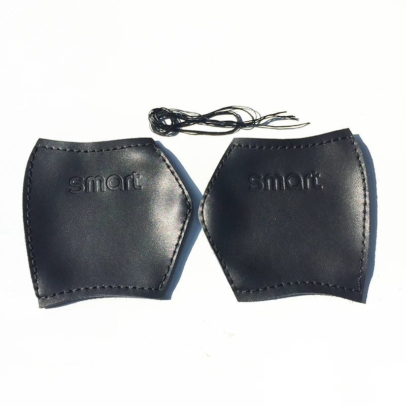 

Car Styling Door Armrest Pull Handle Cover Real Leather protector Decoration For New Smart 453 fortwo Interior Accessories