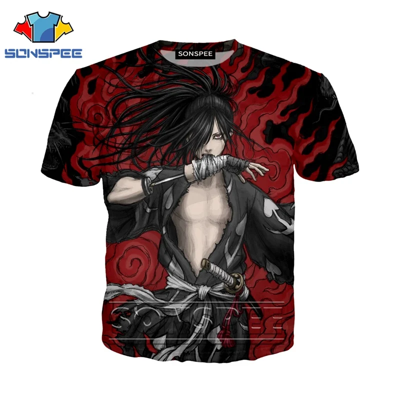 Футболка с 3D-принтом аниме для мужчин и женщин модная мультяшная футболка Dororo