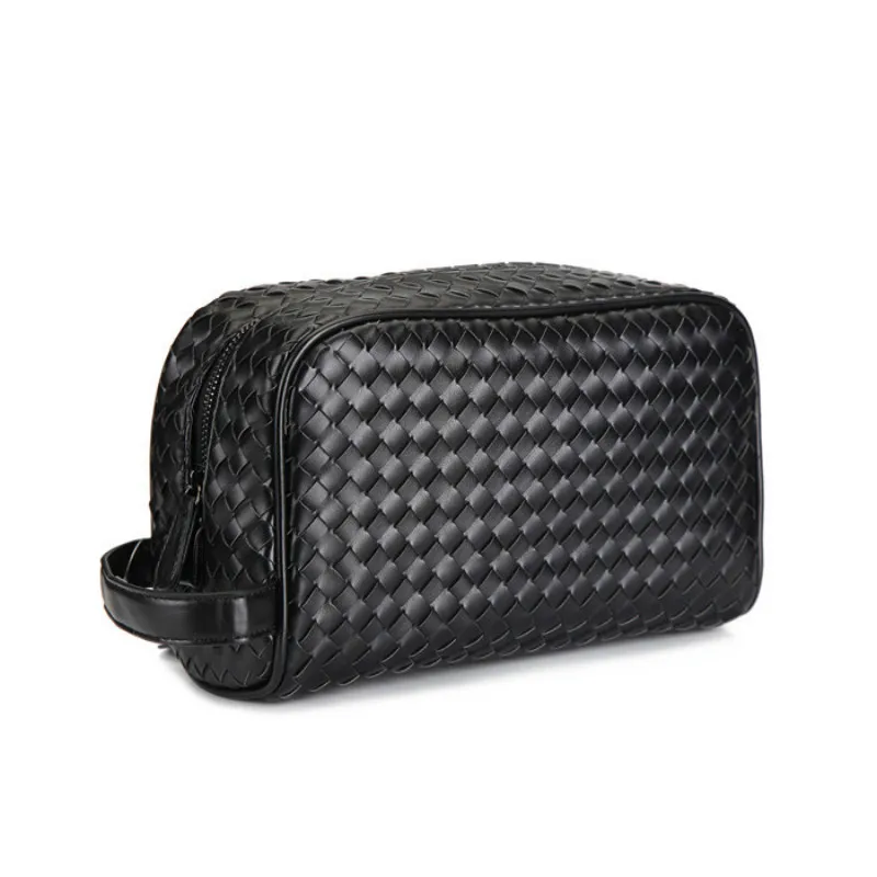 

Luxury Designer Woven Man Bag Exquisite Day Clutch High Quality Male Handle Bag Premium Faux Leather Men's Clutch Handbag