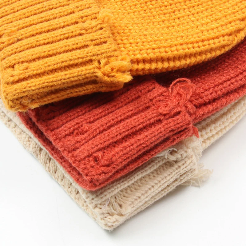 Зимняя шапка женская вязаная в стиле Харадзюку модная теплая осенняя хип-хоп с