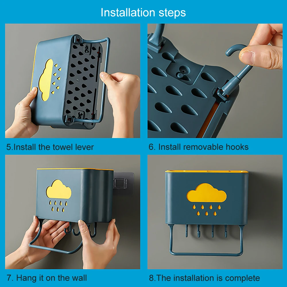 Portable Bathroom Storage Rack Draining Design Space Saving Separable Box Plastic Shampoo Holder For Home R | Дом и сад