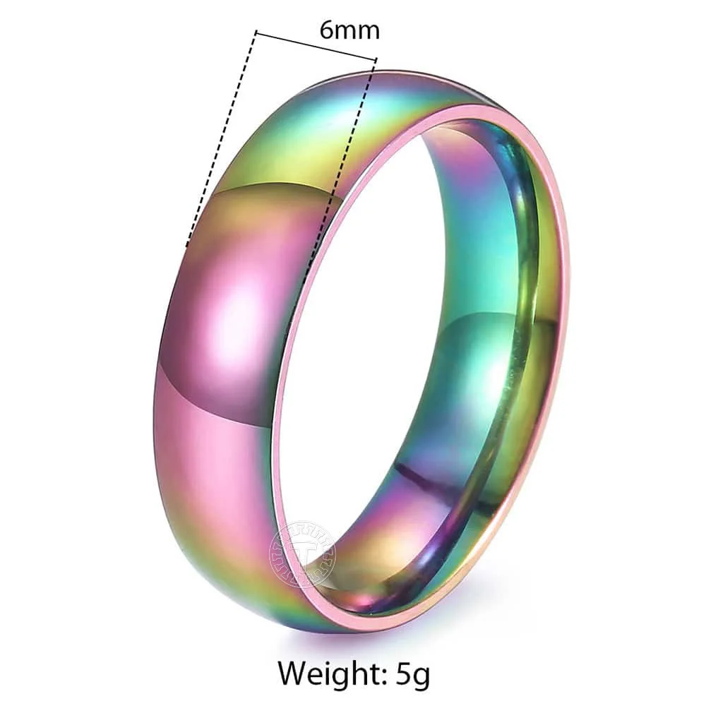Обручальное кольцо для мужчин и женщин полированное из нержавеющей стали