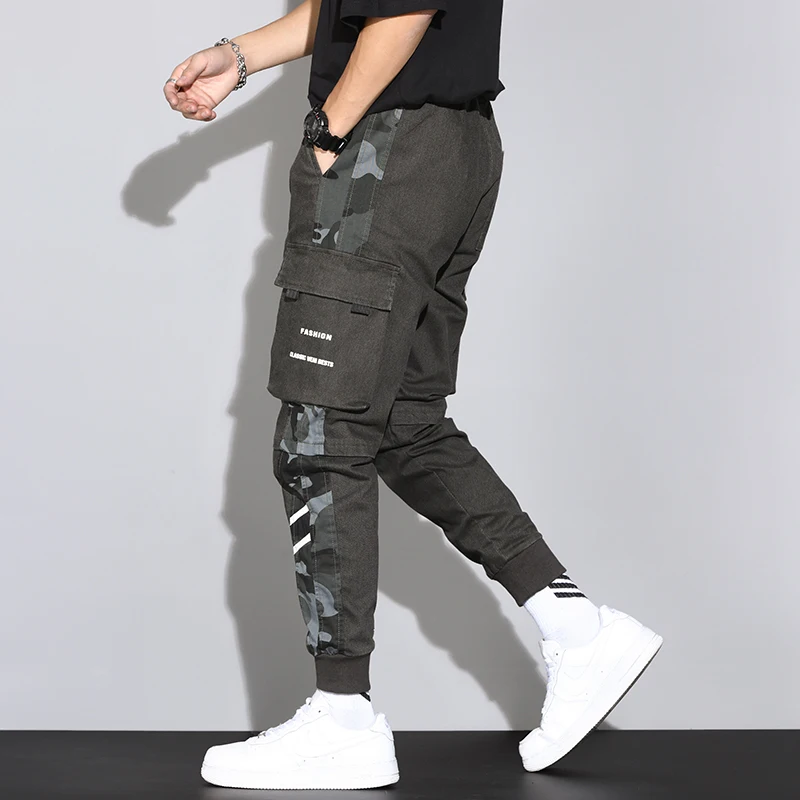 

2021 Brand clothing Spring Summer Multi-Pockets Camouflage Patchwork Men's Fashion Cargo Jogger Pants Streetwear Casual Trousers