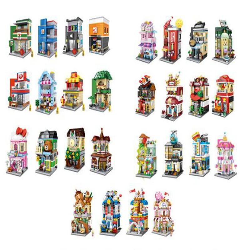 Креативный DIY Мини коммерческий уличный вид маленькие частицы Набор