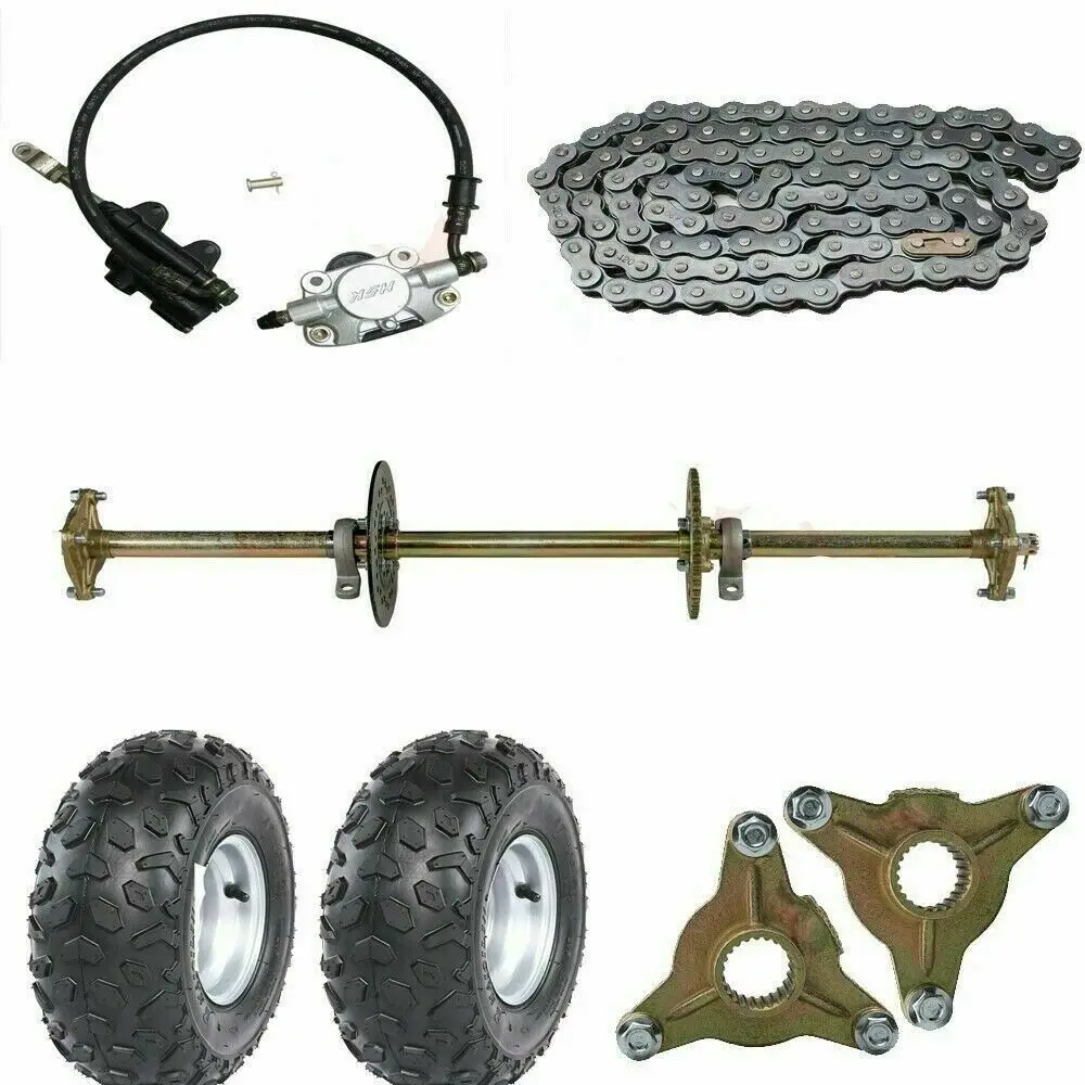 

32" Rear Axle Kit Hub, Brake Cylinder, 428 Chain, 7" Wheels Tires Rim Trike go kart ATV