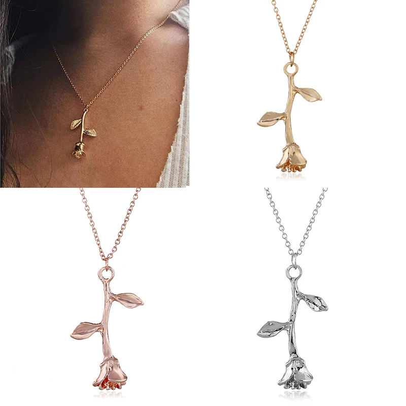 

Vintage Necklace Aesthetic Rose Gold Flower Pendant,Elegant Jewelry Gifts for Valentine's Day and Mother's Day,Fashion Choker