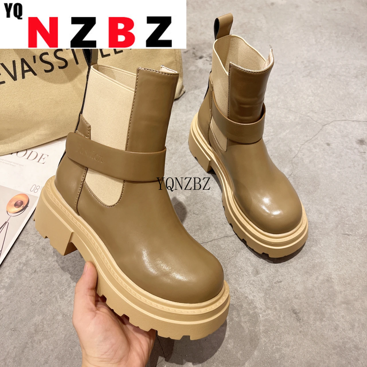 

Brand Design Genuine Leather Ankle Shoes Women Think Heel Short Boots Round Toe High Heel Ladies Boots 2021 Autumn Botas Mujer