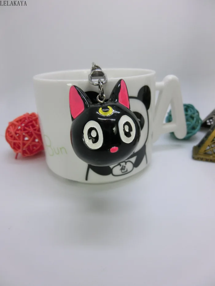 Аниме экшн фигурка розовая Луна Кот Очаровательные Брелки подвеска Кукла на