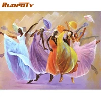 ruopoty frame painting by numbers colorful dancers figure picutre by numbers wall art picture art handpainted for home decors gi