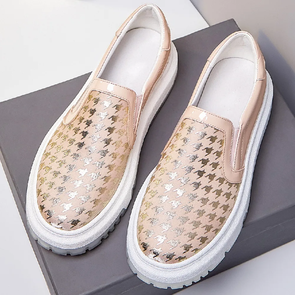 

Лоферы женские из натуральной кожи, лоферы без шнуровки, удобные мягкие, на платформе, обувь для отдыха, в стиле пэчворк