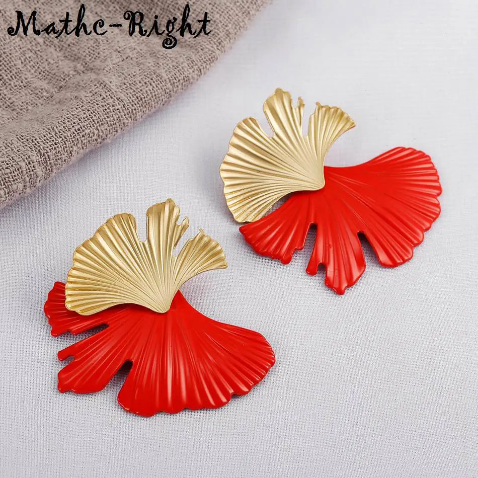 Женские крупные серьги подвески Match Right модные круглые в форме листа ювелирные