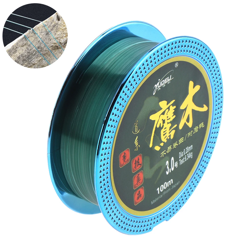 100 м 110 ярдов зеленая нейлоновая рыболовная леска с фторуглеродным покрытием 2 3 4 5