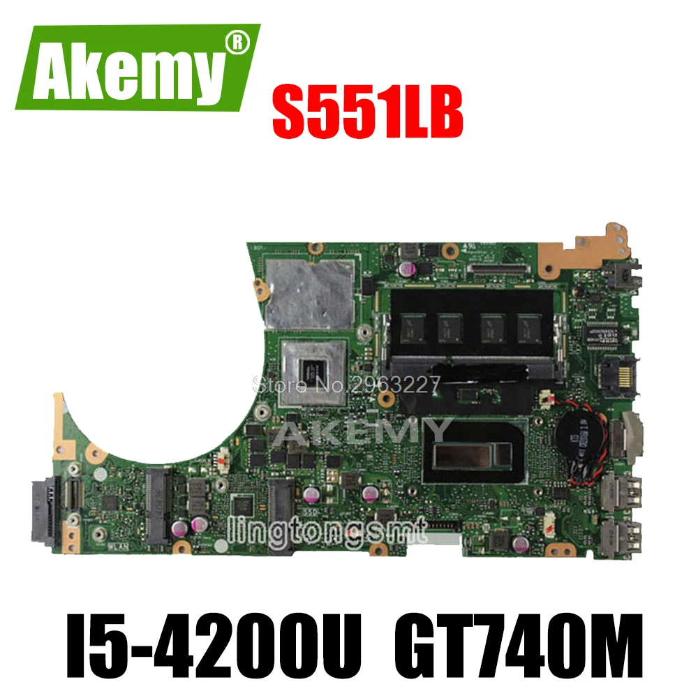 Материнская плата для ноутбука For Asus S551LB A551LB S551LN REV2.2 с i5 4200U cpu GT740M N14P GV2 S A1 2GB 100%