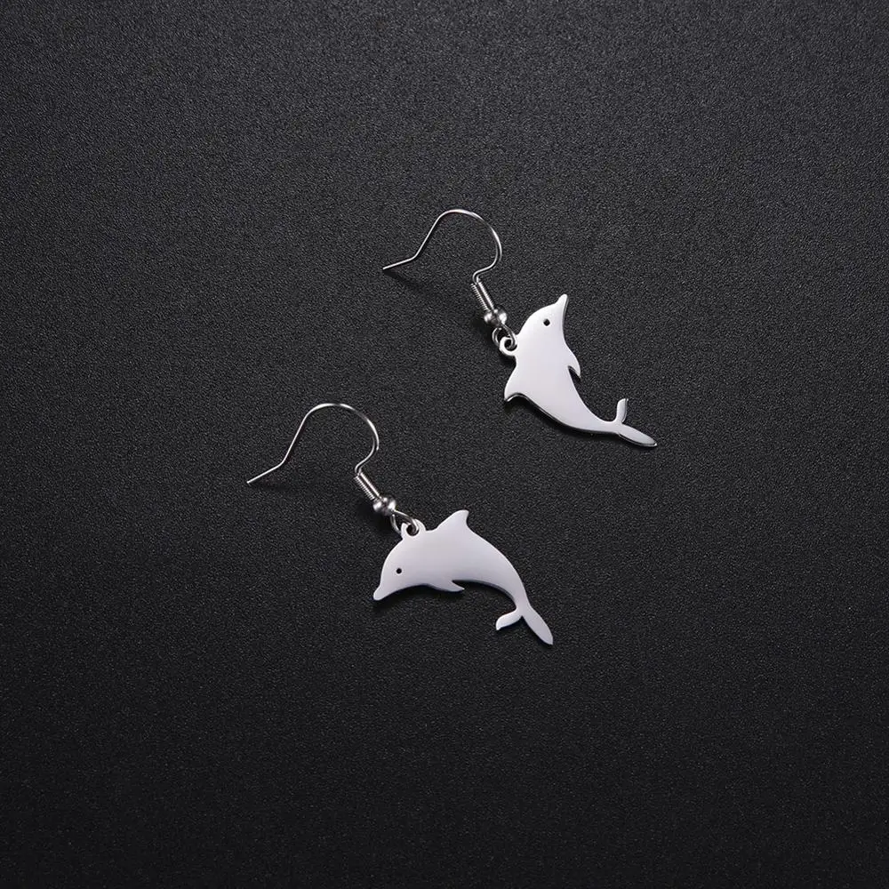 My Shape Серьги из нержавеющей стали с дельфином и пингвином для женщин девочек