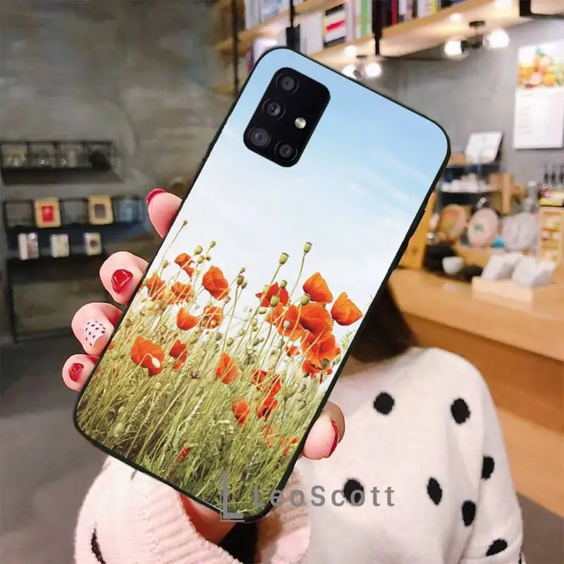 

Poppies Poppy Phone Case For Samsung A40 A31 A50 A51 A71 A20E A20S S8 S9 S10 S20 Plus note 20 ultra