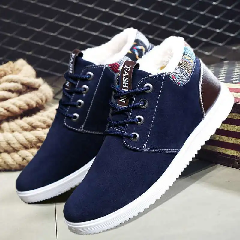 

cheap 2020 new Men sneakers Trainers running Shoes British style Lightweight Winter plus velvet warm shoes