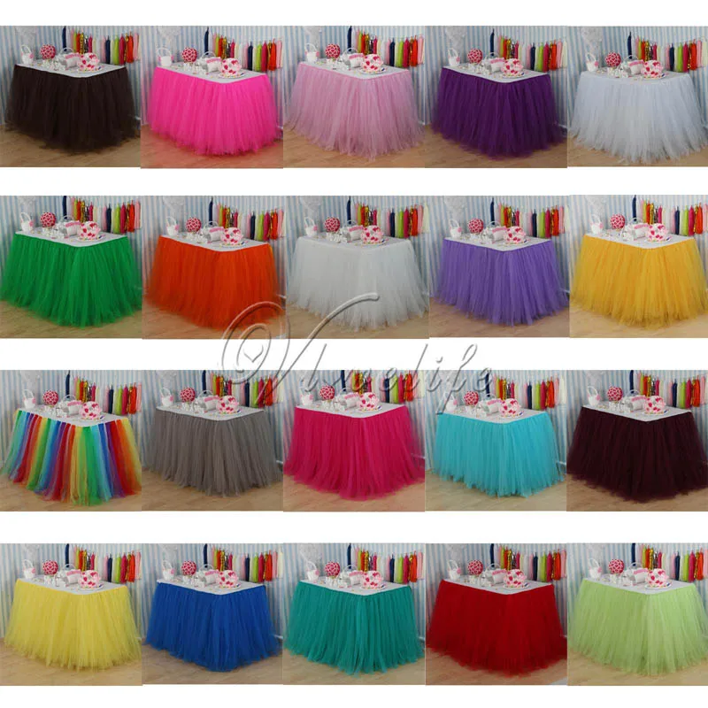 5 шт. 100 см x 80 фатиновая юбка-пачка для стола юбка из тюля свадьбы дня рождения