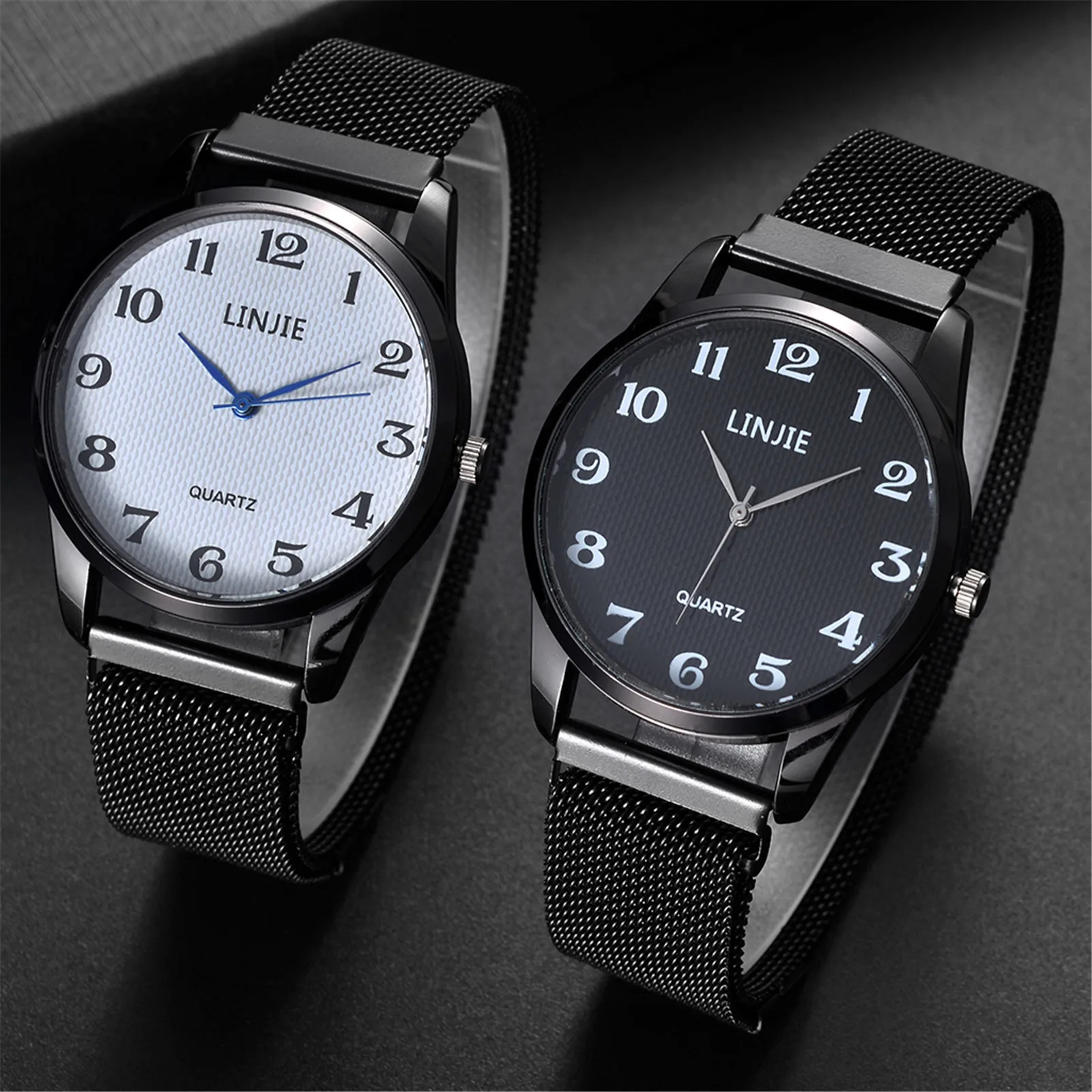 

Fashion Men Steel Belt Analog Sport Quartz Wrist Watch Colorful Glass Watch Simple Dial, Low-key Luxury And Practical Men Watch