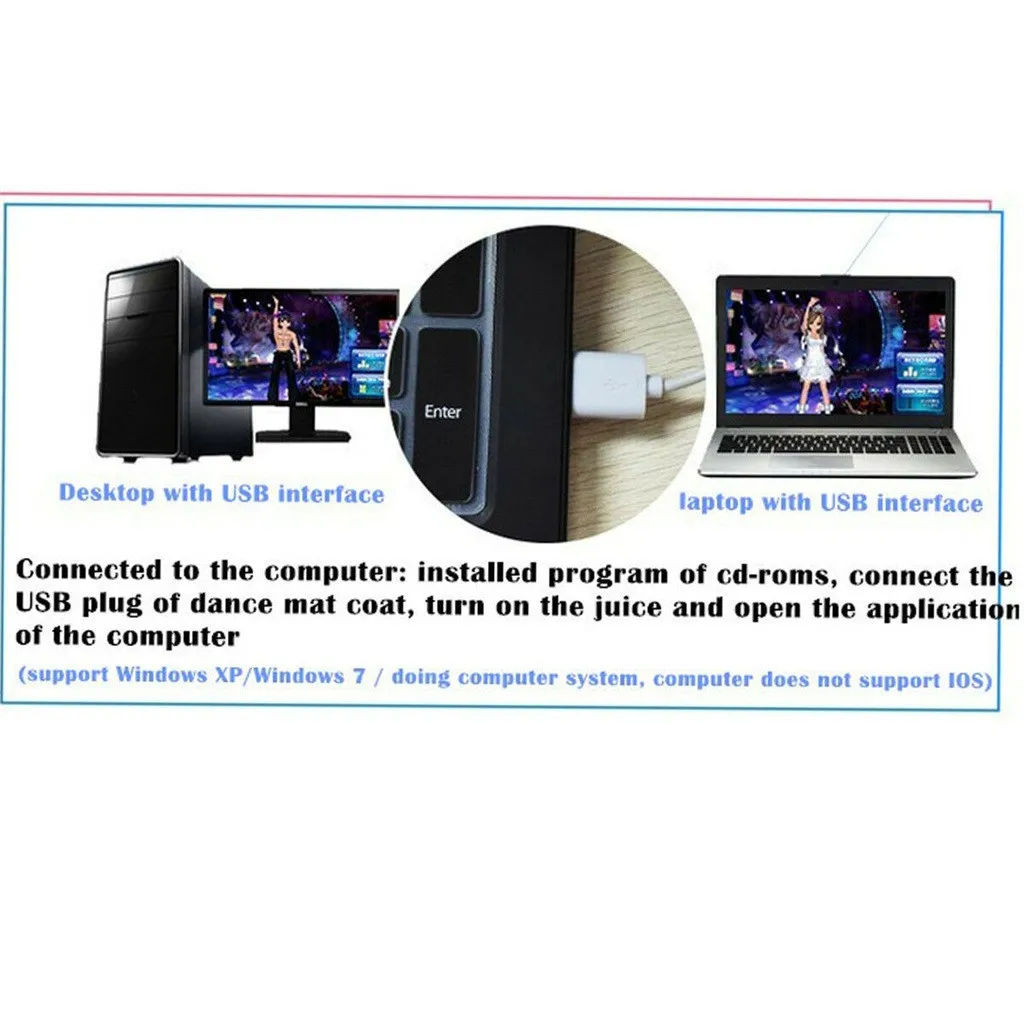 

HDMIDouble user Dance Mats Non-Slip Dance Step Pads Sense Game English for TV