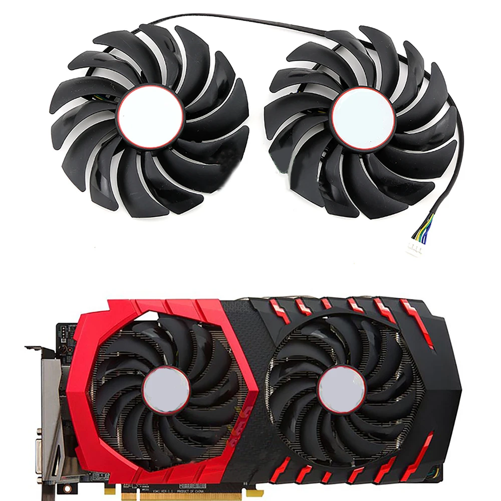 

2pcs DC12V 0.40A Video Card Cooler PLD10010S12HH For MSI RX580 570 RX480 470 GAMING Graphics Card Replacement Cooling Fan