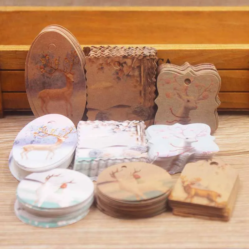 Горячая Распродажа 100 шт. мульти коричневый/белый подарочные этикетки бумажные