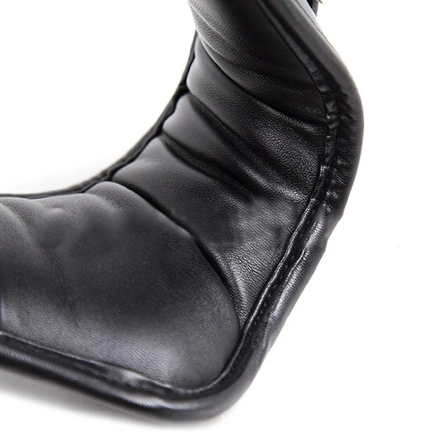 БДСМ сексуальное Целомудрие ошейник для шеи Кожа Шея связывание сдержанность