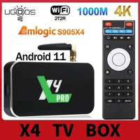 ugoos x4 pro amlogic s905x4 android 11 tv box x4 cube 1000m bt android 11 0 set top box av1 x4 plus 4k media player receiver x3