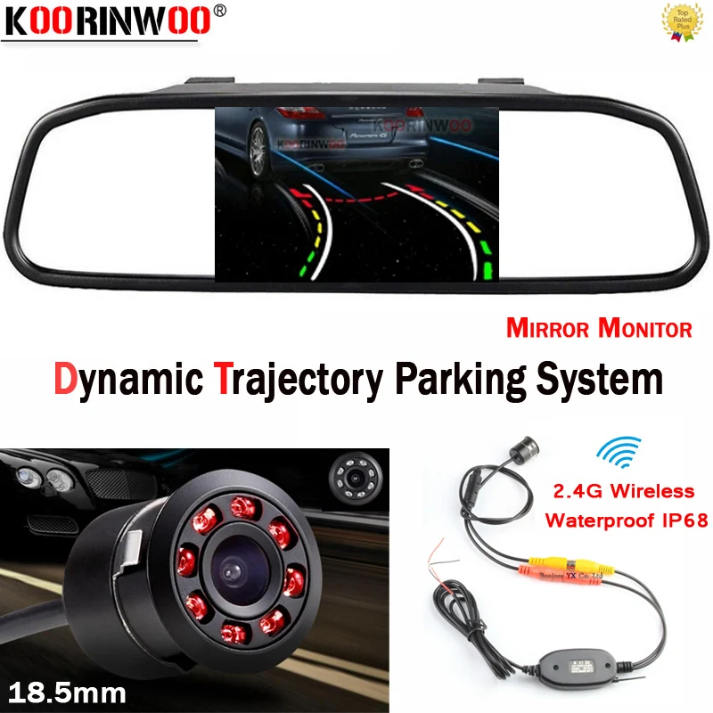 

Koorinwoo Intelligent Dynamic Trajectory Moving Parking Line Rear View Camera Tracks Camera with Car Monitor Parking Assistance