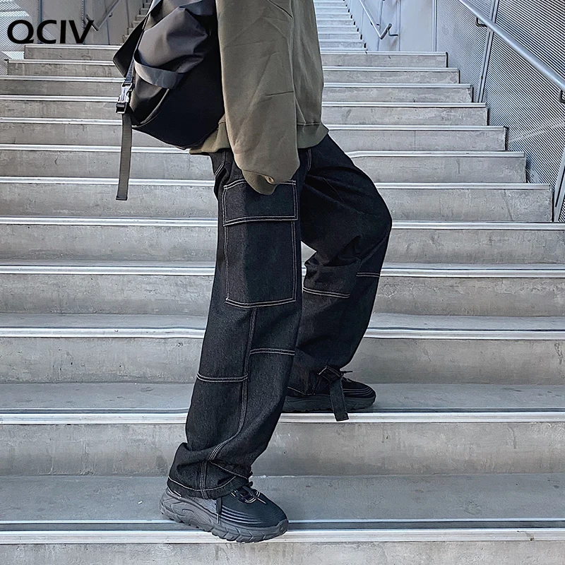 

Men jeans Wide Leg denim pant Loose Straight Baggy men's jeans Streetwear Hip Hop casual Skateboard pants S-5XL Neutral trousers