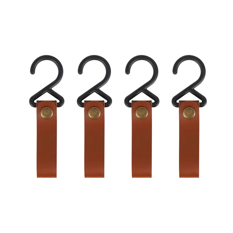 

Outdoor camping rack hook PU hanging buckle self-driving travel portable wind rope buckle 4-piece fixed buckle