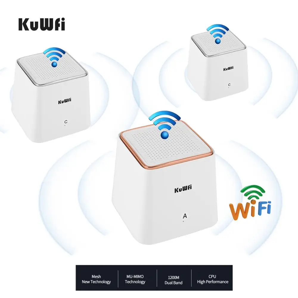 Двухдиапазонный 2 4/5 ГГц AC1200 беспроводной гигабитный сетчатый Wi Fi роутер KuWFi