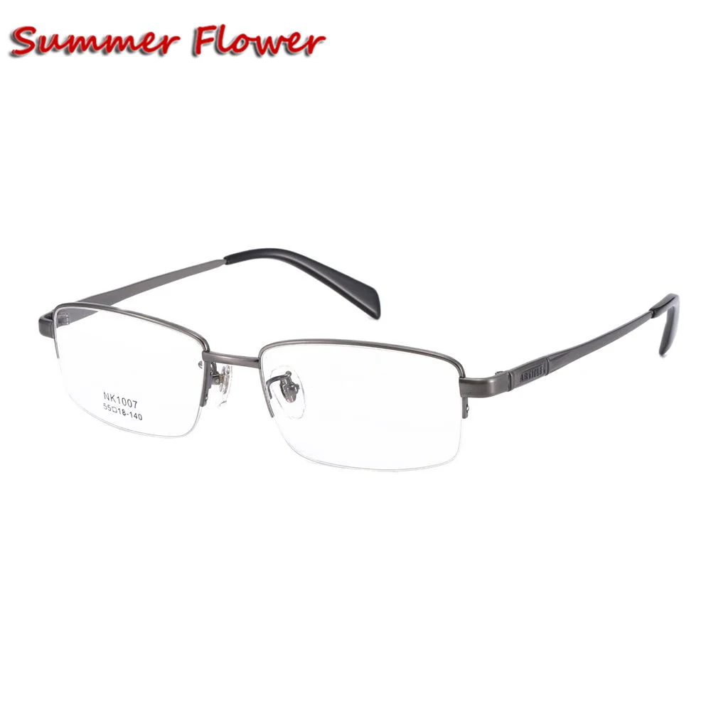 

Width 140 Titanium Frame Men Eyewear Half Frame Semi Rimmed Design Prescription Glasses Spectacles Gafas