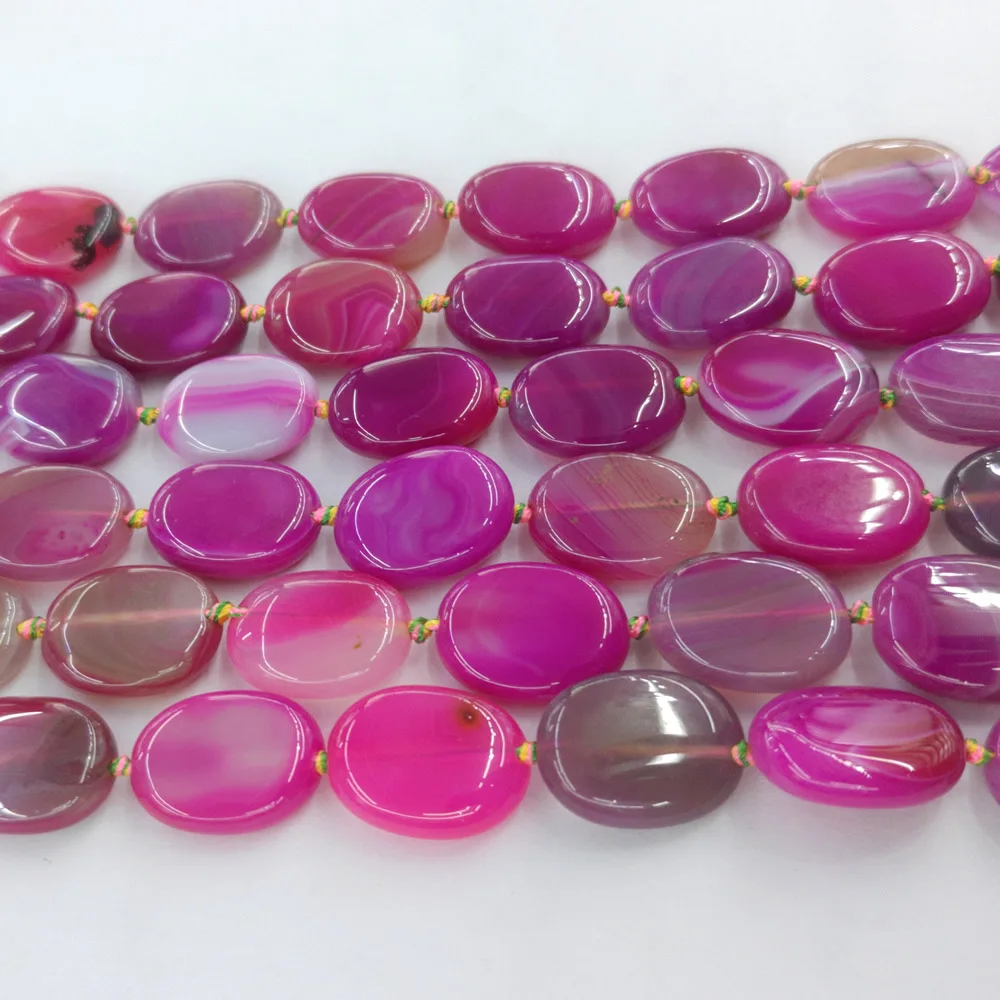 15x20mm Natural Semi-precious Agate Oval Beads Rose Red Oval Agate Loose Beads Jewelry DIY Bracelet Necklace Accessories