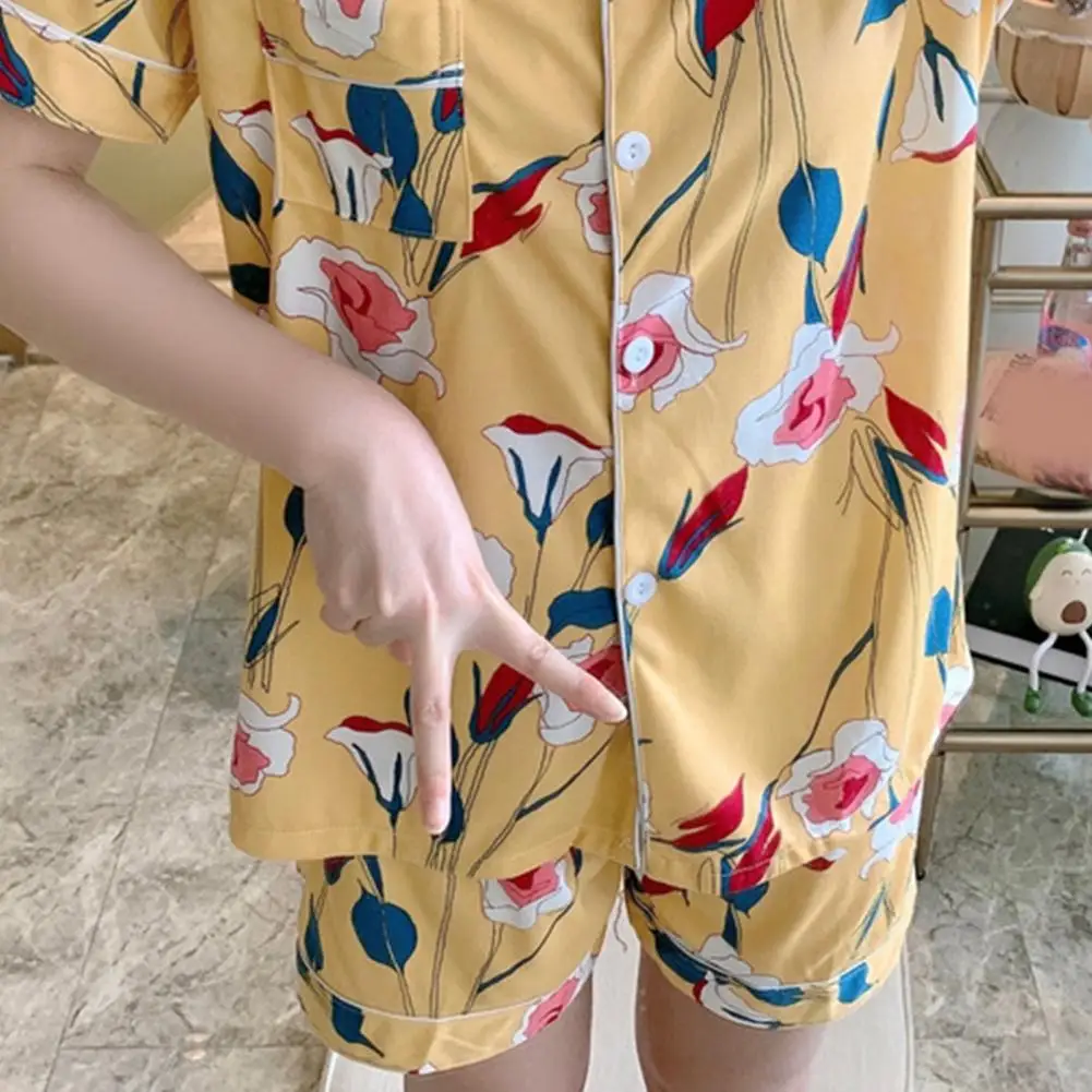 

High Quality Soft Pajamas Women Printed Home Clothes Suit 2021 New Summer Thin Short Sleeve Sleepwear Female Pijama Summer