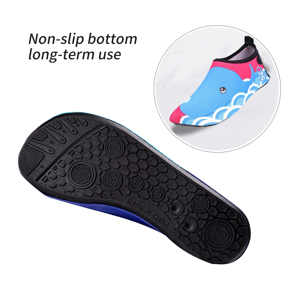 2020 Kids Quick Drying Swim Water Shoes Casual Footwear Barefoot LightWeight Aqua Socks For Beach Pool Cartoon Children Slippers | Спорт и