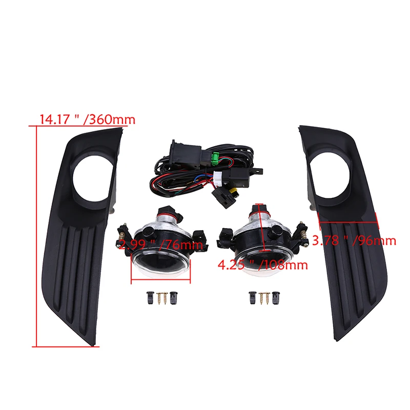 Решетки переднего и нижнего бампера автомобиля POSSBAY + Галогенные Противотуманные