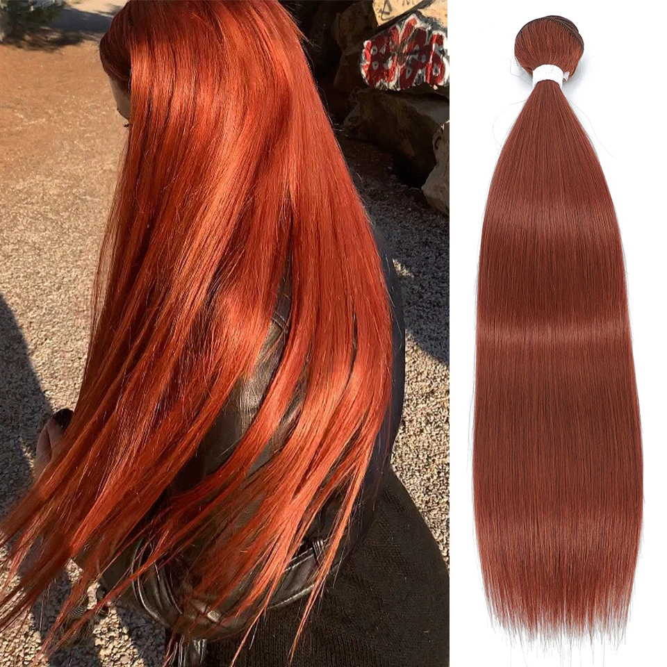 

Colorful Straight Hair Extensions Ombre Hair Bundles18-36Inch Super Long Hair Synthetic Straight Hair Full to End Free Shipping